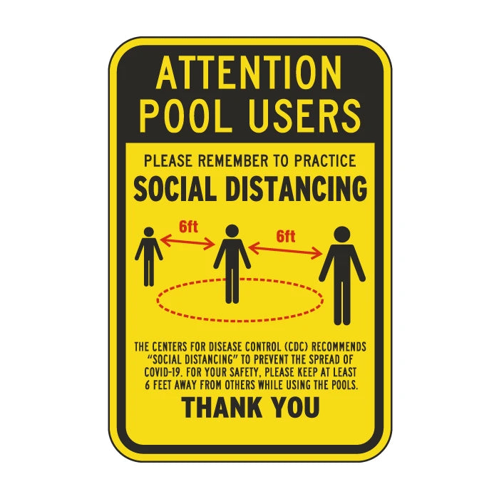 Attention Pool Users Social Distancing Sign
