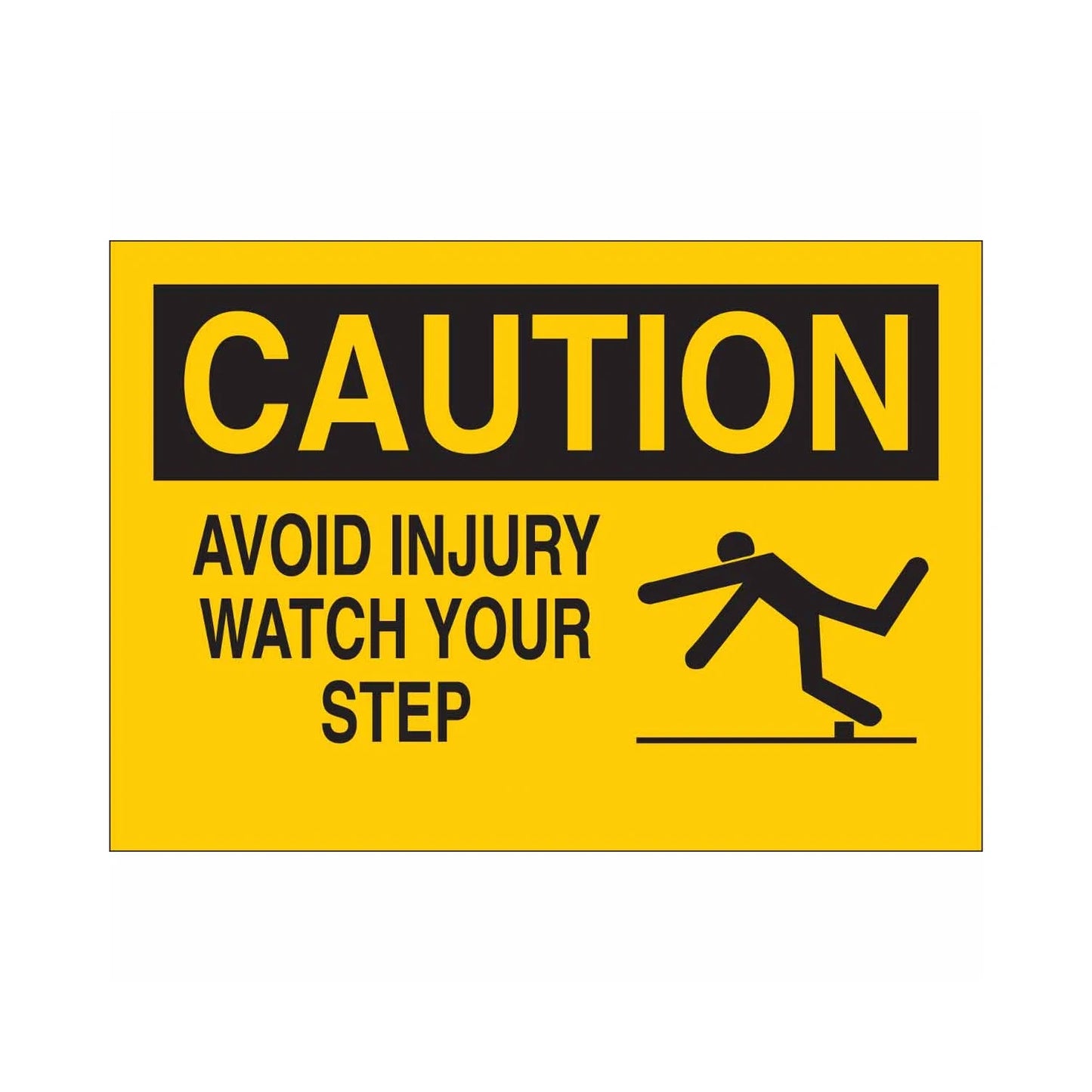 CAUTION Avoid Injury Watch Your Step Sign