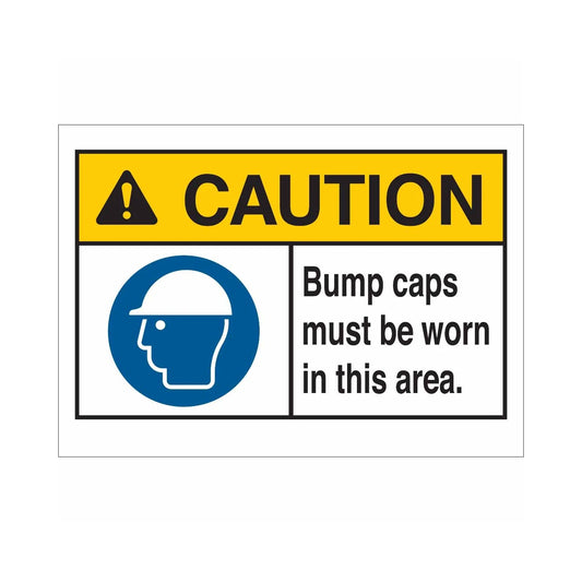 CAUTION Bump Caps Must Be Worn In This Area Sign 01