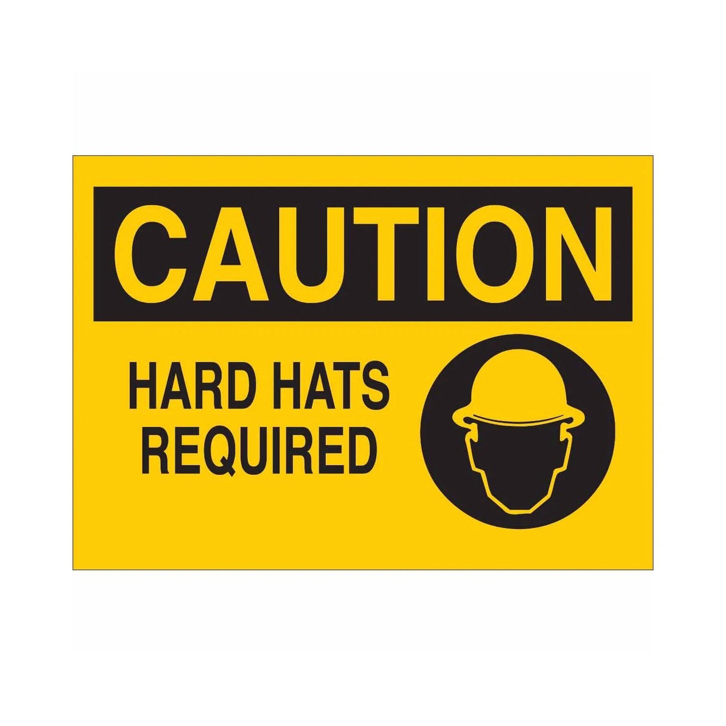 CAUTION Hard Hats Required Sign 01