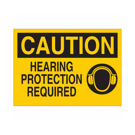 CAUTION Hearing Protection Required Sign 03