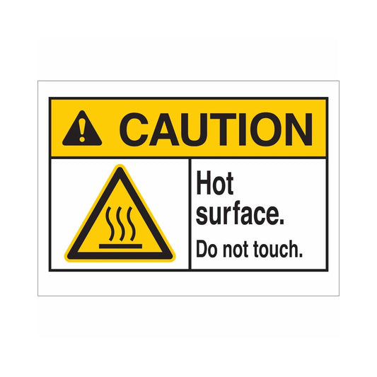 CAUTION Hot Surface. Do Not Touch. Sign