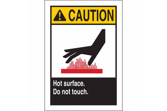 CAUTION Hot Surface Do Not Touch Labels