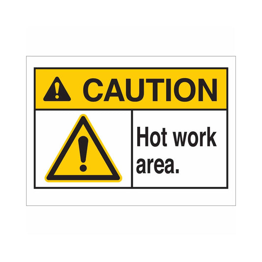 CAUTION Hot Work Area. Sign