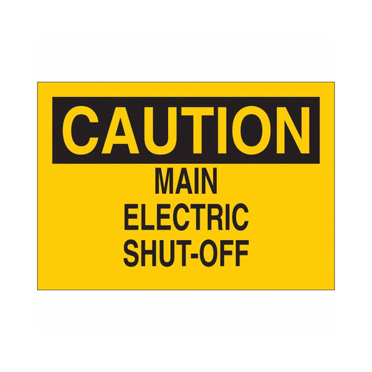 CAUTION Main Electric Shut-Off Sign 01