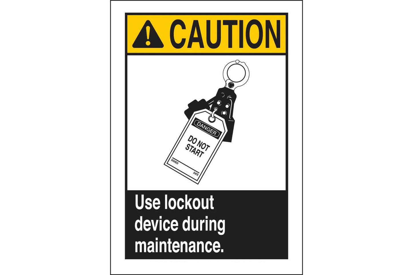 CAUTION Use Lockout Device During Maintenance Labels