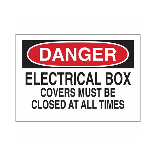 DANGER Electrical Box Covers Must Be Closed At All Times Sign