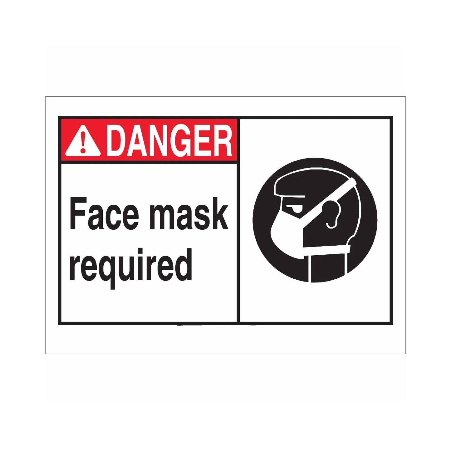 DANGER Face Mask Required sign