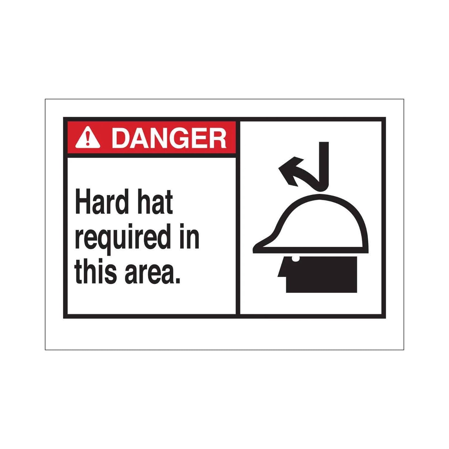 DANGER Hard Hat Required In This Area. Sign