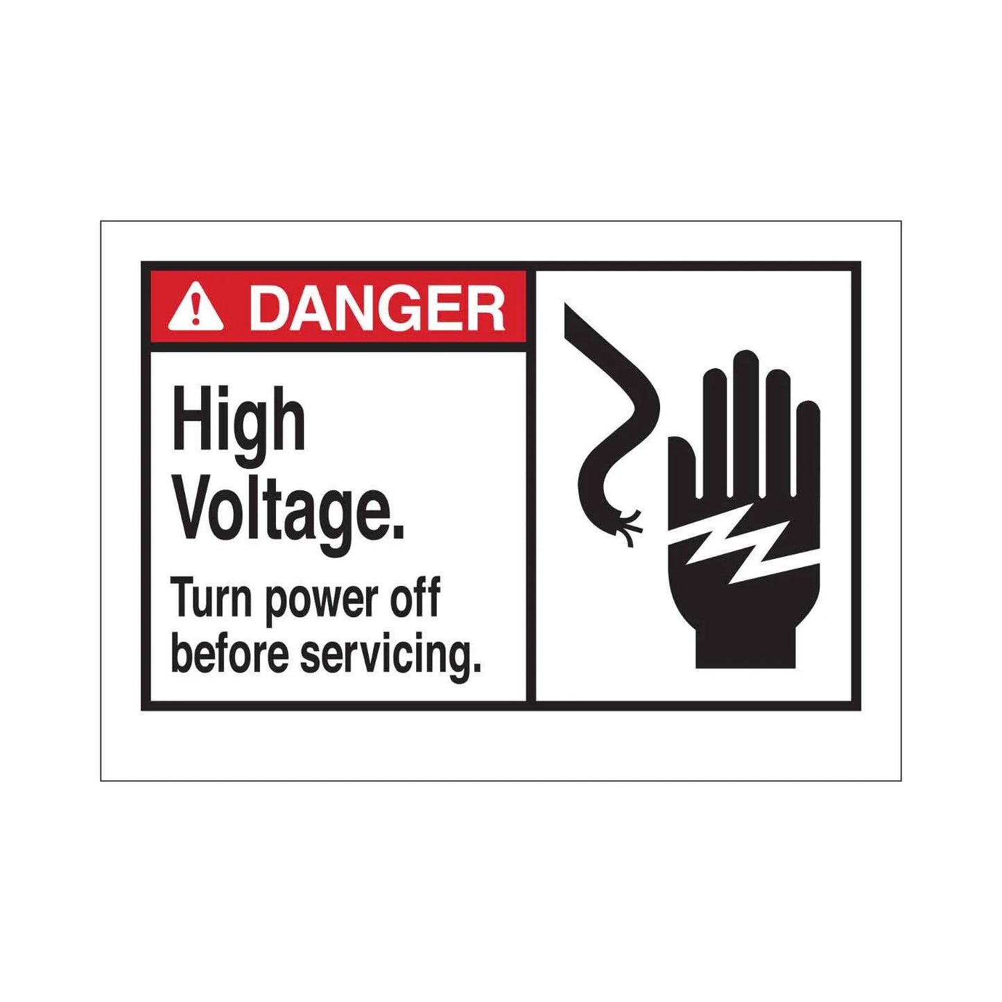 DANGER High Voltage. Turn Power Off Before Servicing.