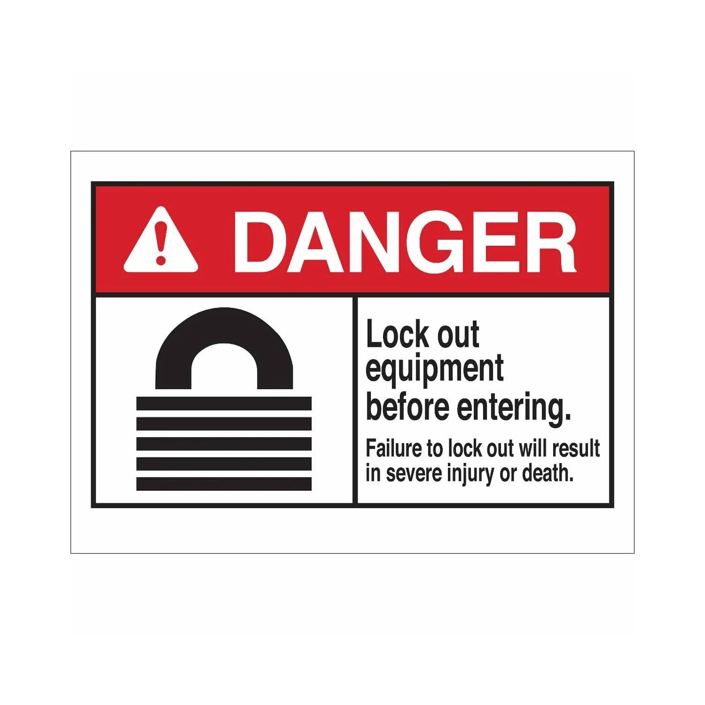 DANGER Lock Out For Safety Sign