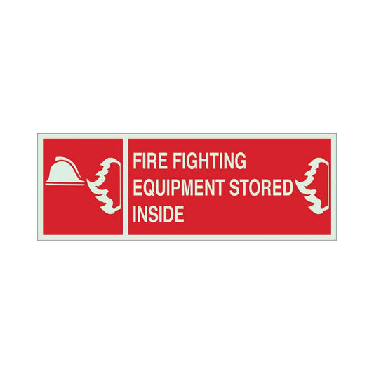 Fire Fighting Equipment Stored Inside Sign