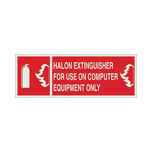 Halon Extinguisher For Use On Computer Equipment Only Sign