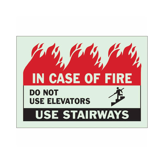 IN CASE OF FIRE Do Not Use Elevators Use Stairways Sign 01