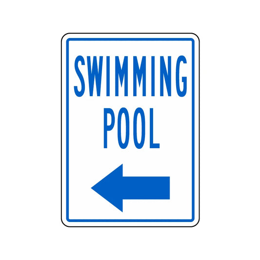 Swimming Pool Left Arrow Sign