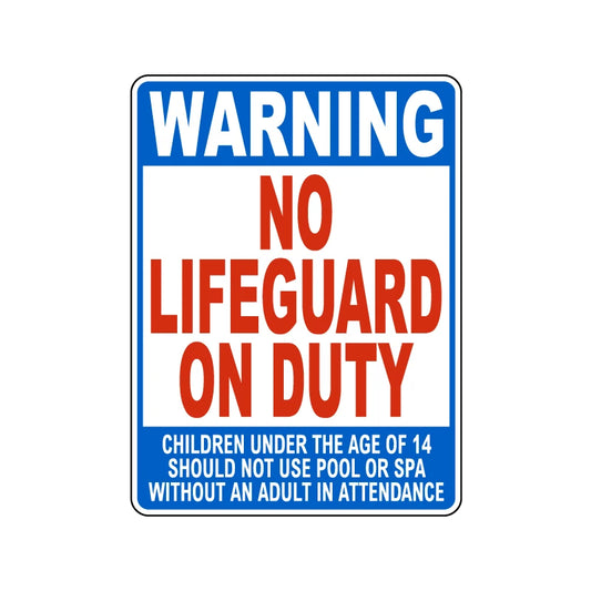 Warning No Lifeguard On Duty Sign04