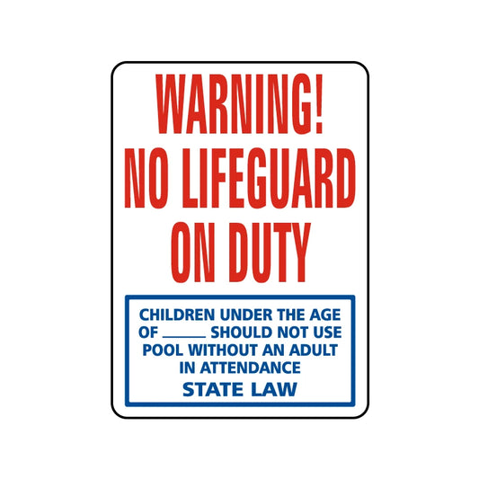 Warning No Lifeguard on Duty Sign01